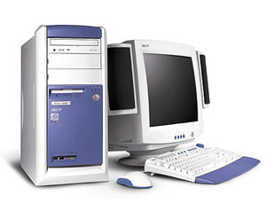 Acer desktop computer Intel® Pentium® 4 0,25 GB 40 GB NVIDIA GeForce2 MX 400 Mini Tower PC