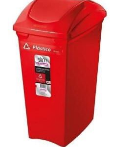 Basurero con Tapa Vaiven Rojo 40LTS