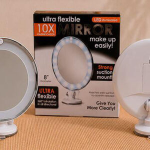 Espejo Luz LED Aumento 10X a Pila con Ventosa 20CM