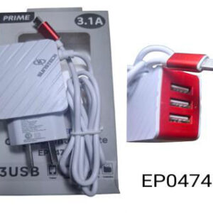 Cargador V8 3.1 Amp - 3 Entradas USB "sunstech"