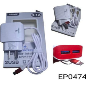 Cargador V8 3.1 Amp - 2 Entradas USB "sunstech"