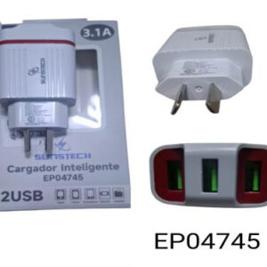 Cabezal "sunstech" 3 Puertos USB - 3.1 Amp