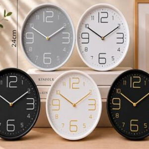 Reloj de Pared 24CM 5 Colores a Pila Relieve